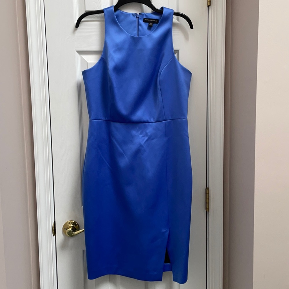Banana Republic Blue Sleeveless Sheath Dress